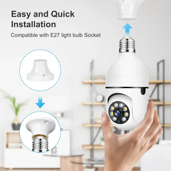 Speed-x Bulb Camera 1080p Wifi 360 Degree Panoramic Night Vision