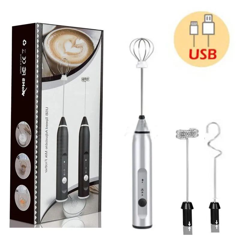 Wireless Milk Frothers Electric Handheld Blender With USB